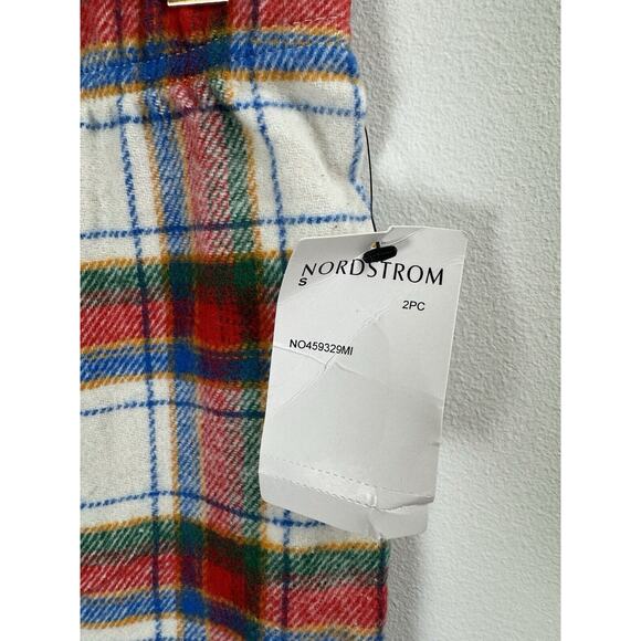 NWT Nordstrom Christmas Holiday Cozy Soft Fleece Wide Straight Leg Pajama Pants - Picture 2 of 6